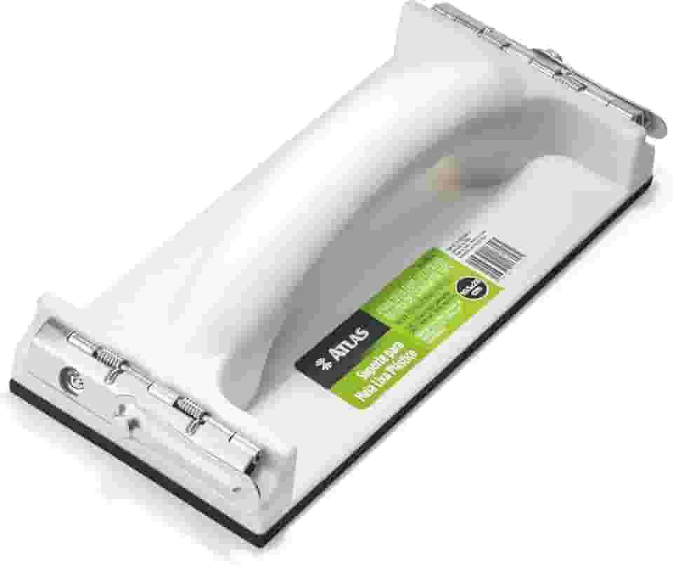 Atlas - Suporte Plástico Manual com Base de EVA com Cabo para Lixa, Tamanho 23x10,5cm