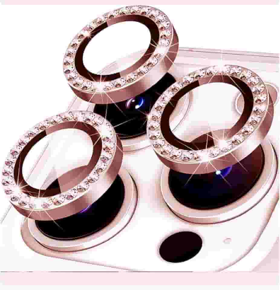 Kit Película Lente Câmera Brilho Compatível Com iphone 11 12 13 14 15 16 Pro Max Rose iphone 16 plus