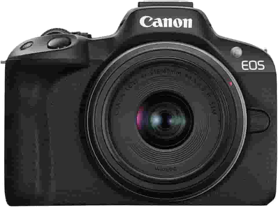 Canon A câmera sem espelho EOS R50 RF-S18-45 mm F4.5-6.3 é um kit de lentes STM, sensor CMOS de 24,2 megapixels (APS-C), vídeo 4K, câmera híbrida, foto e vídeo, vlogging, criador de conteúdo, montagem