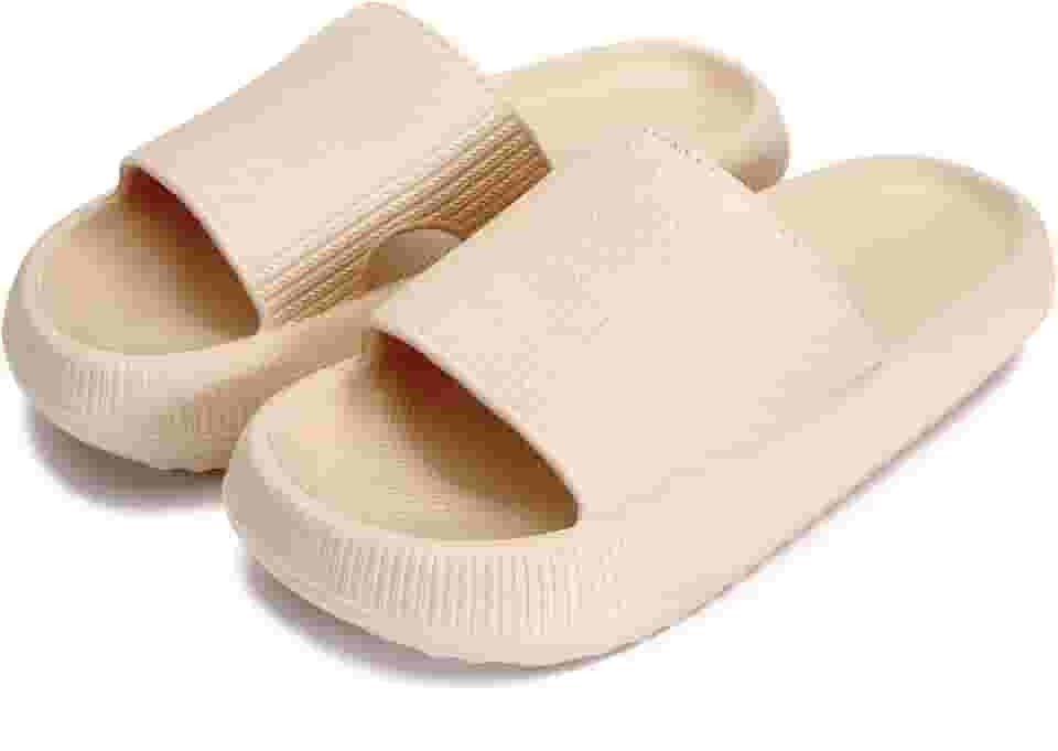rosyclo Pantufas Cloud Para Mulheres E Homens, Ducha Massageadora, Banheiro, Antiderrapante, Secagem Rápida, Bico Aberto, Supermacio, Confortável, Sola Grossa, Almofadada, Sandálias Deslizantes Ambi