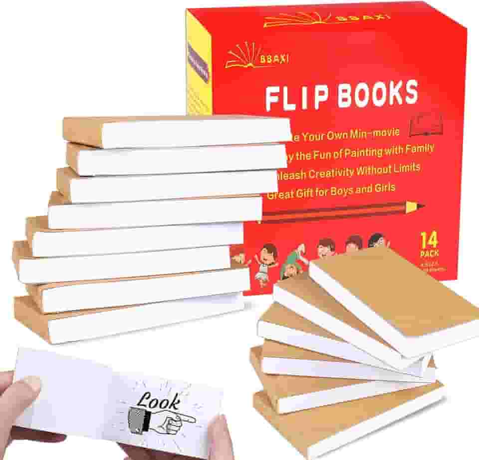 Pacote com 14 Flipbooks em branco, 120 páginas (60 folhas), papel flip book para animação, desenho e criação de desenhos, 120 g/m² papel de desenho sem vazamento e encadernação costurada (11,4 cm x 6,3 cm)