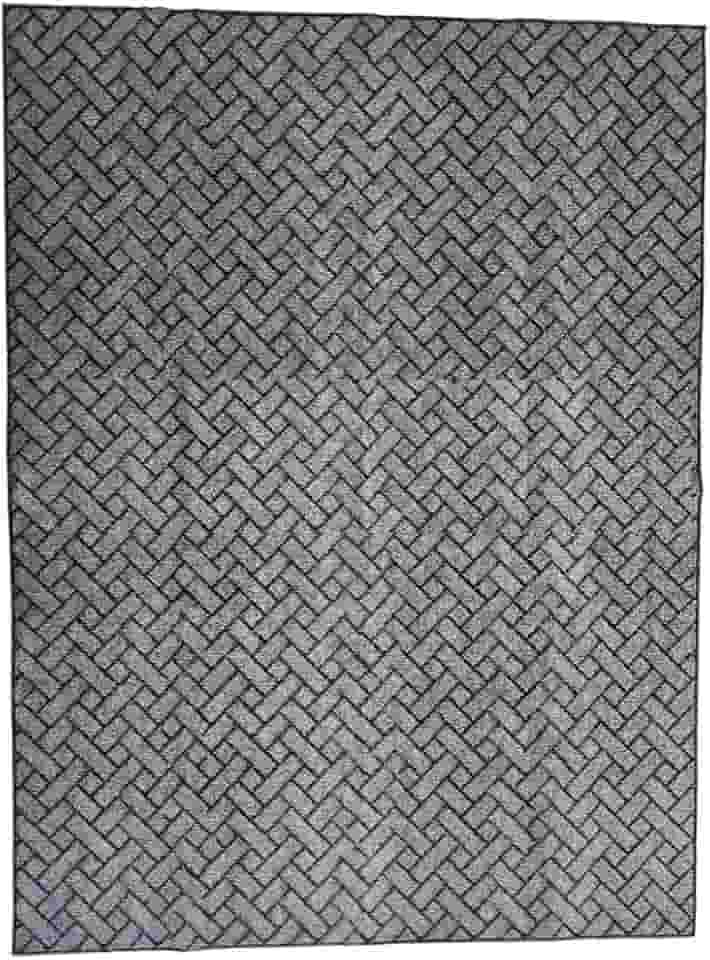 Tapete Clean Retangular Elegante 1,00 x 1,50 Carpete Cinza em Polipropileno Estampa Moderna Desenho Geométrico Tijolinhos Base Antiderrapante 1x1,5m Decoração Para Sala de Estar Quarto Recepção