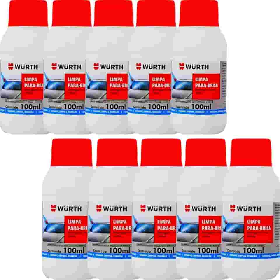 kit 10 Limpa Parabrisa Para Brisa Para Reservatório do Vidro do Carro Wurth 100ml