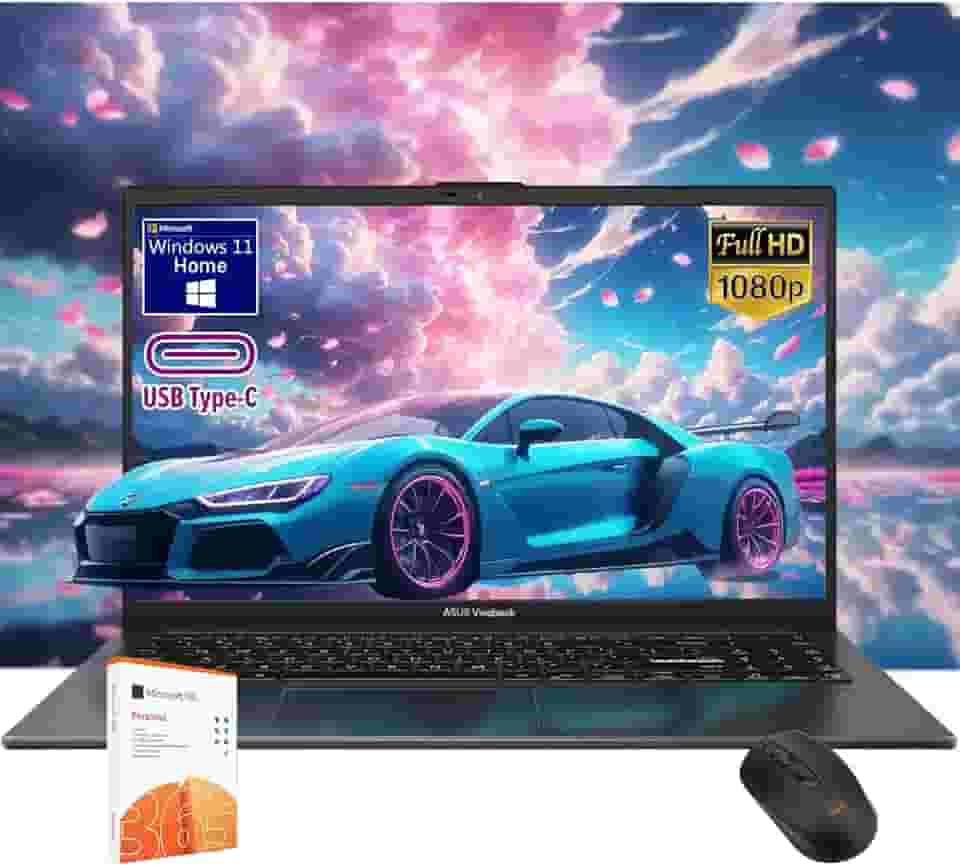 ASUS Laptop Vivobook de 14 polegadas - Windows 11 Office incluído - Intel Core i3-1315U Beat AMD Ryzen 5 4500U - 8 GB de RAM - SSD de 128 GB - Laptop para estudantes escolares - Computadoras Laptops