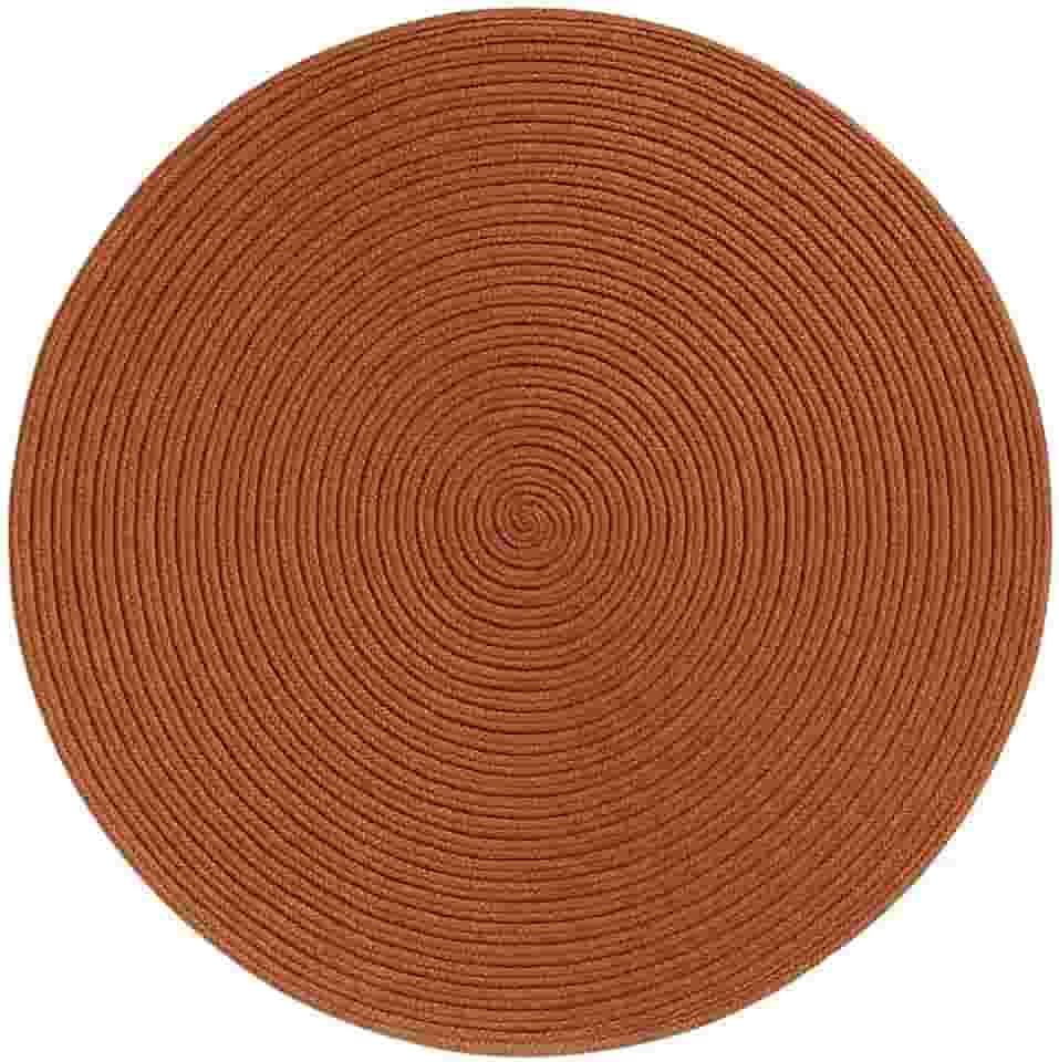 Kit 6 Jogos Americanos Redondos Decorativos | Cores Variadas | Elegância e Proteção para Mesa de Jantar (Marrom, 4 peças)