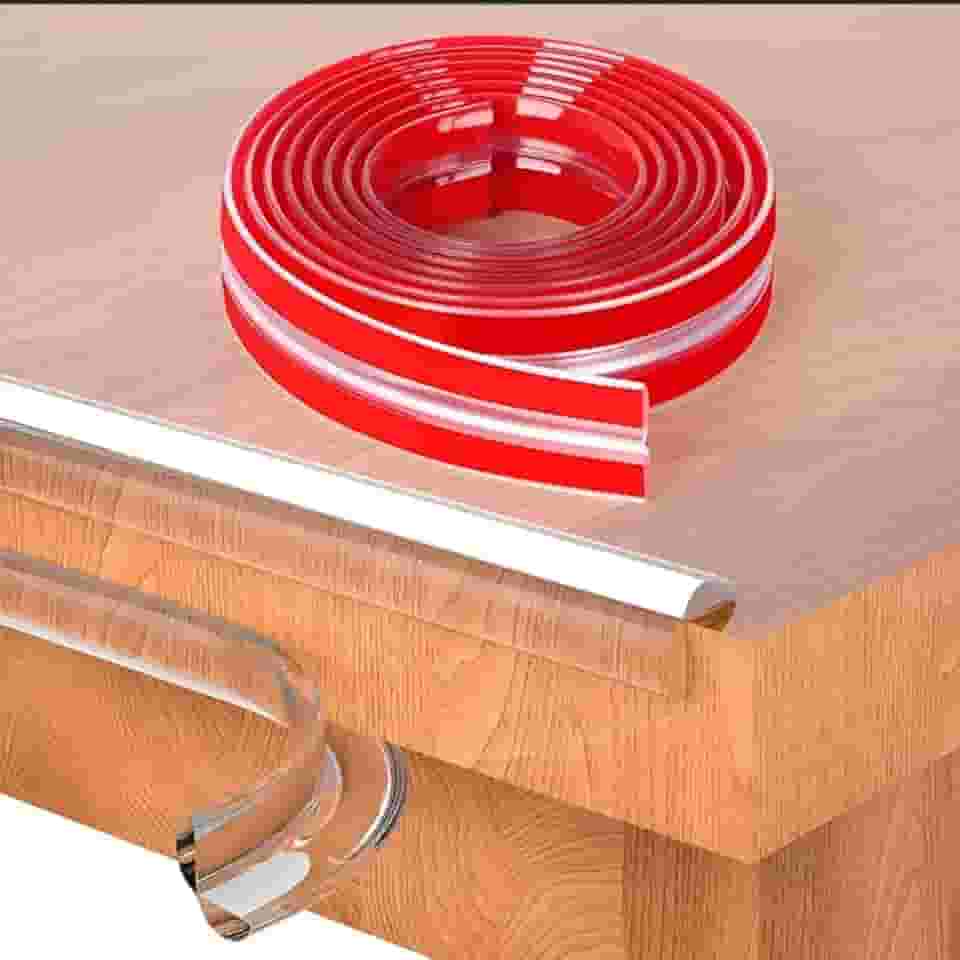 Fita Protetora de Quina em Silicone Transparente 2 metros – Protetor Anti-Impacto para Bordas,cantos e quinas de Móveis