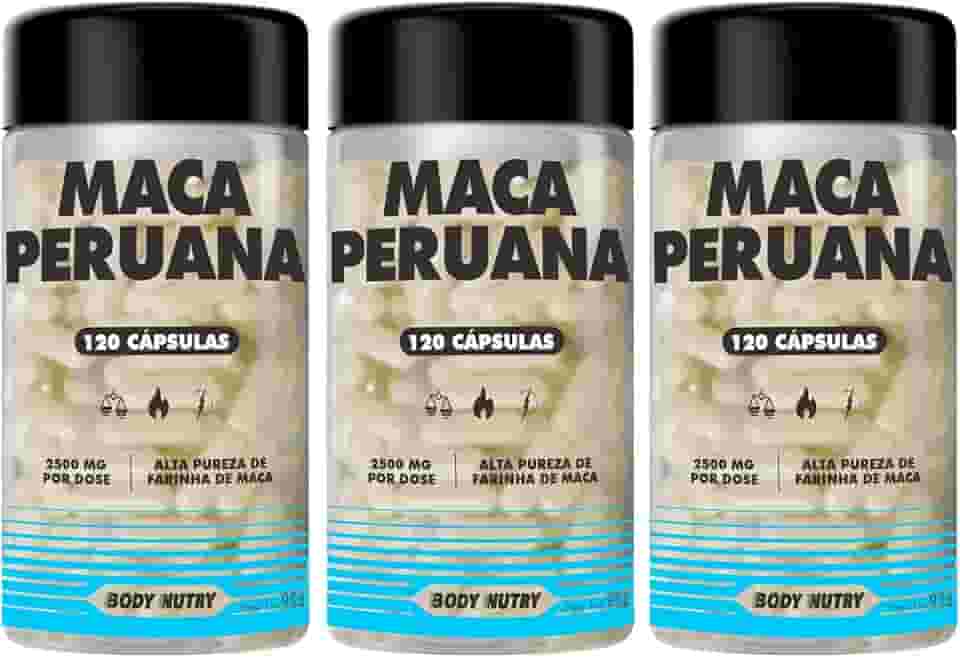 Kit 3x Maca Peruana Premium 2500mg 100% Pura Pote 120 Cápsulas Matéria Prima Importada Para Homens e Mulheres | Energia Resistência