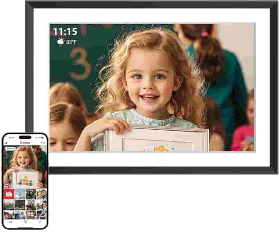 Moldura digital com tela sensível ao toque IPS HD 1280 x 800 de 10 polegadas, moldura digital WiFi com suporte de memória de 32 GB integrado de 1 TB, rotação automática e montagem na parede, envie