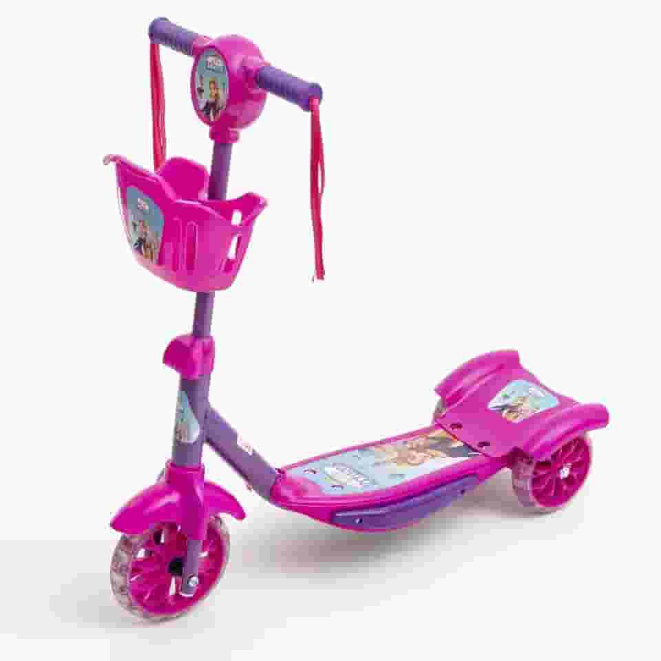 Patinete 3 Rodas Infantil Musical Com Luzes E Cesta Roxo