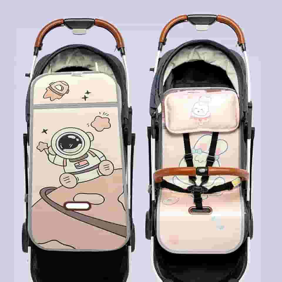 Generic Almofada Refrigeradora para Carrinho de bebê, Elegante, Respirável, Assento para Carrinhos, Bambu, Seda Gelada (Astronauta)