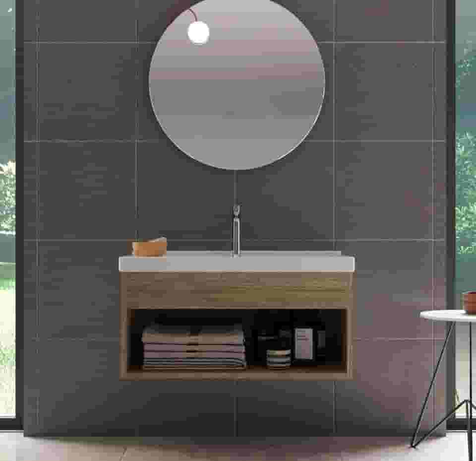 Gabinete com Cuba para Banheiro 100% MDF Berlin Zoff