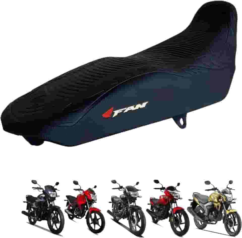 Capa banco de moto emborrachada 3D Preta universal Fan