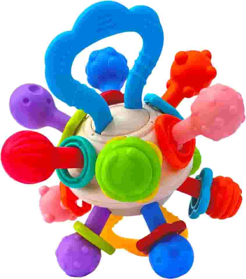 Brinquedo Bebe Mordedor Montossoriano Atividades Sensoriais Kidino Bola Atomica Atomic Ball