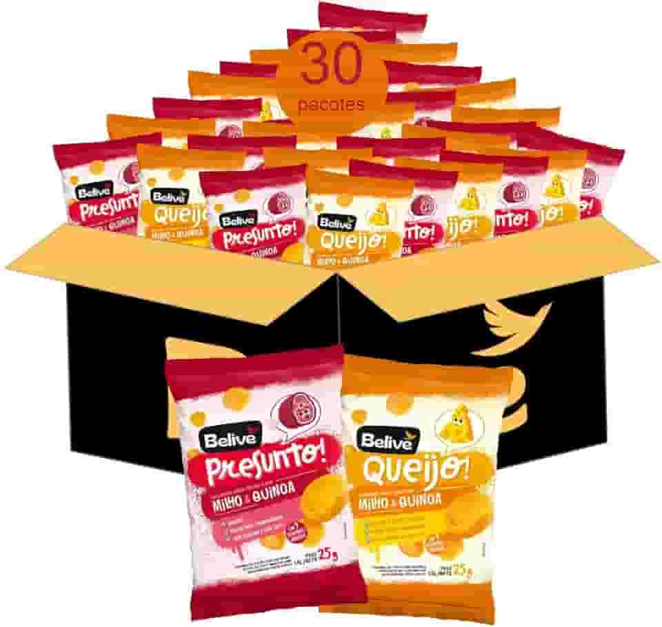 Kit Lanche Escolar Salgadinho Saudável BELIVE (30 pacotes)