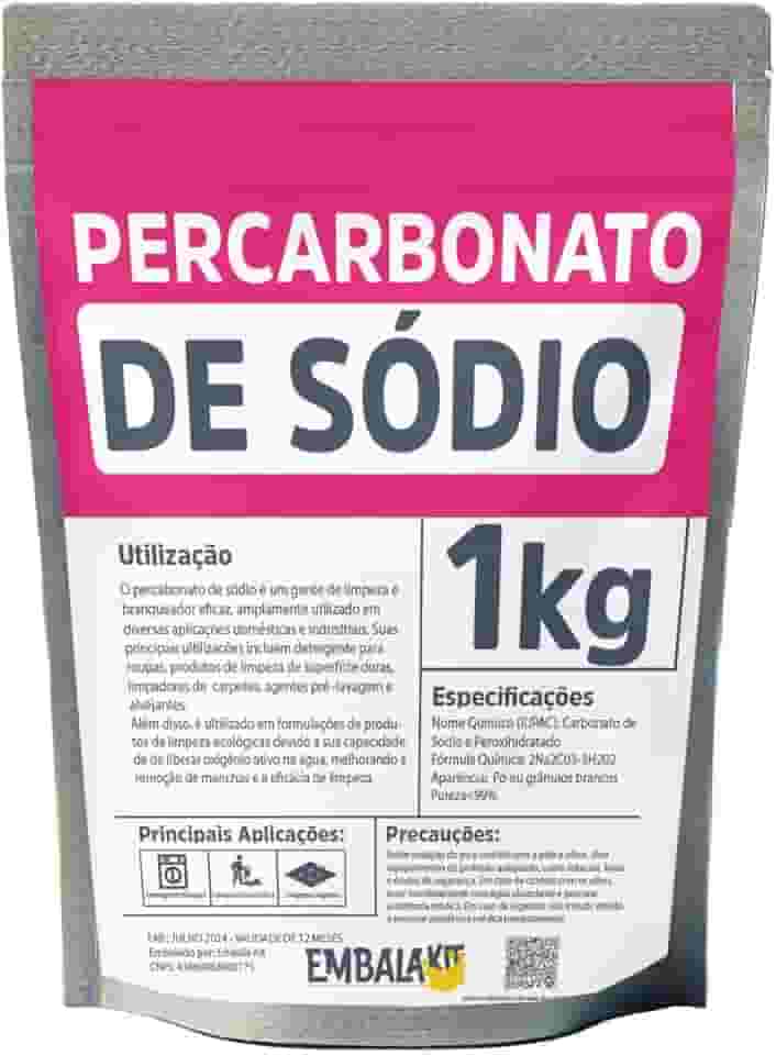 Percarbonato de Sódio Alvejante sem cloro limpeza ecológica multiuso tira manchas branqueador natural 1kg