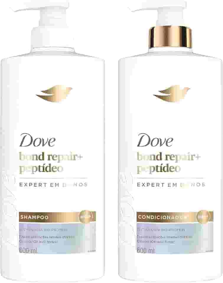 Kit Dove Bond Repair + Peptídeo Shampoo 600ml + Condicionador 600ml
