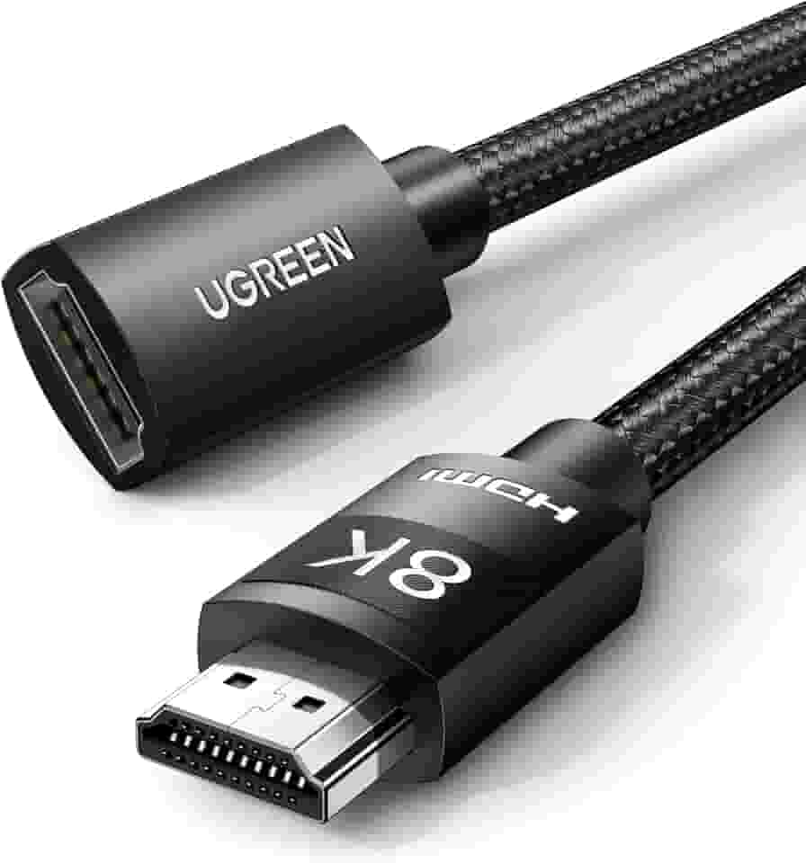 UGREEN Extensor HDMI 8K 10K Cabo de extensão HDMI 2.1 Cabo de ultra alta velocidade Adaptador 4K HDMI macho para fêmea compatível com MacBook Pro 2023/PS5/Xbox Series X/Roku TV/UHD TV/Blu-ray