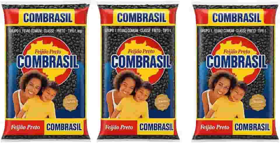 Combrasil Feijão Preto Tipo 1, 1Kg, Grupo 1 Classe Preto, 3 Pacotes
