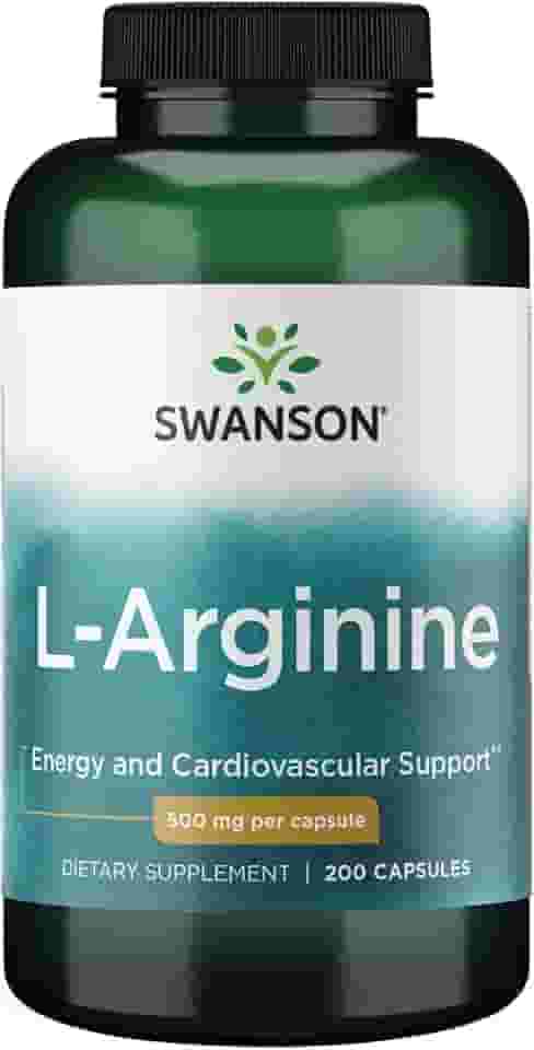 L-Arginina 500mg Swanson 200 Cápsulas Importado
