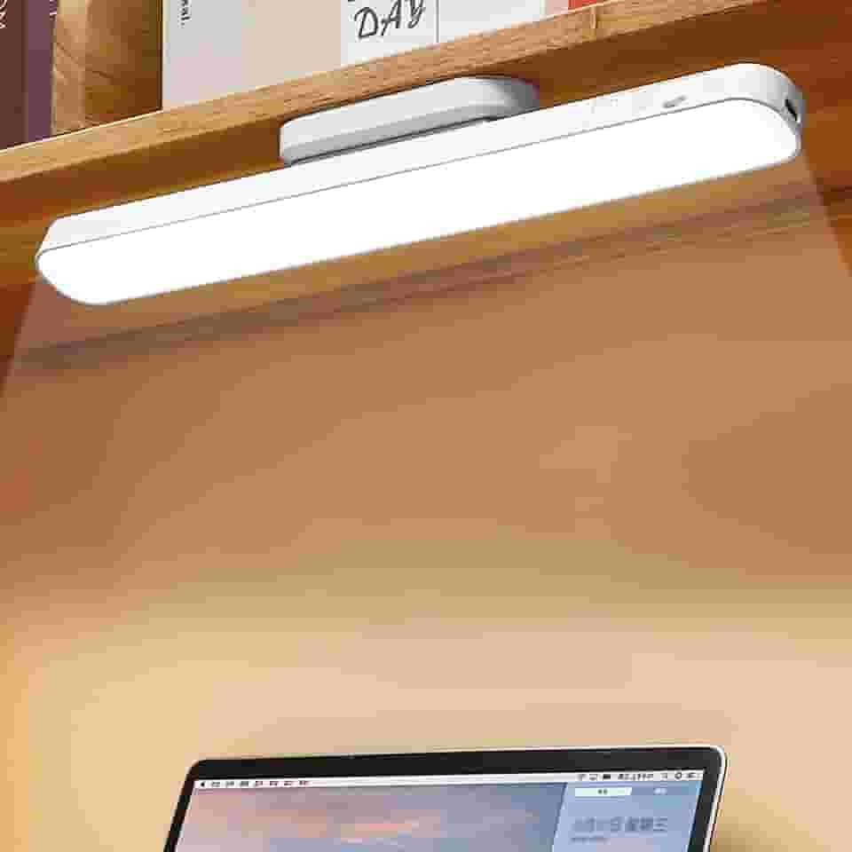Luminária LED Magnética, Barra de Luz Recarregável USB, 3 Temperaturas de Cor, Branco