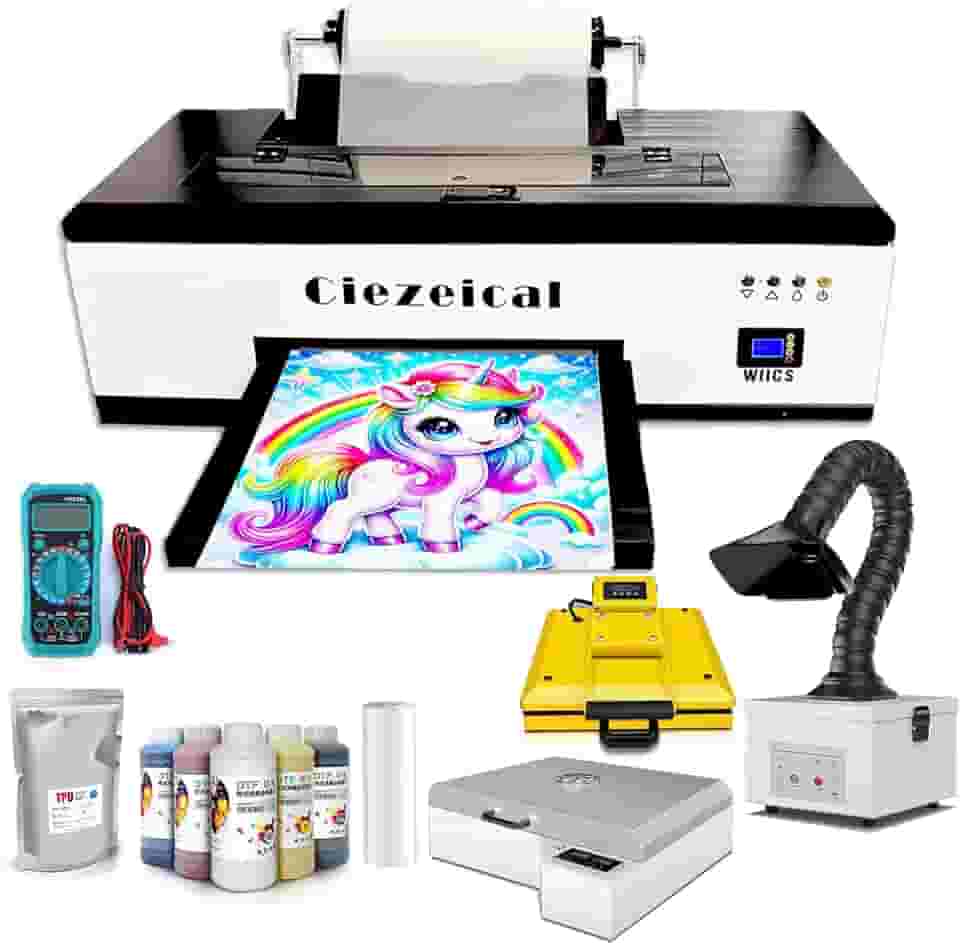 Impressora A3 DTF XP600 com impressão de alta resolução, circulação automática de tinta branca, agitação temporizada, processo de impressão eficiente para roupas