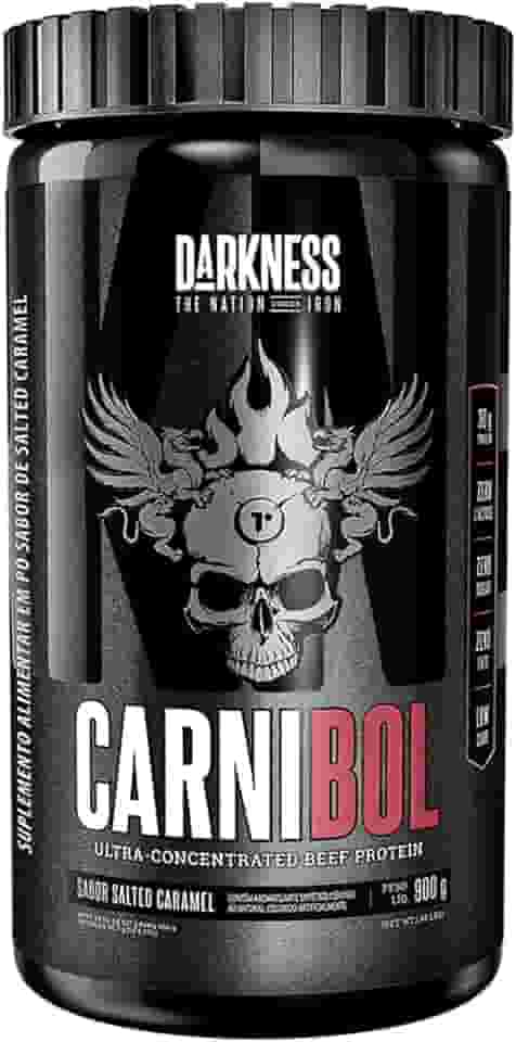 DARKNESS Carnibol Proteína Ultra Concentrada de Carne em Pó Sabor Salted Caramel - Complemento Proteico de Alto Rendimento - Ganho de Massa Muscular e Aumento de Força - Pote 900g