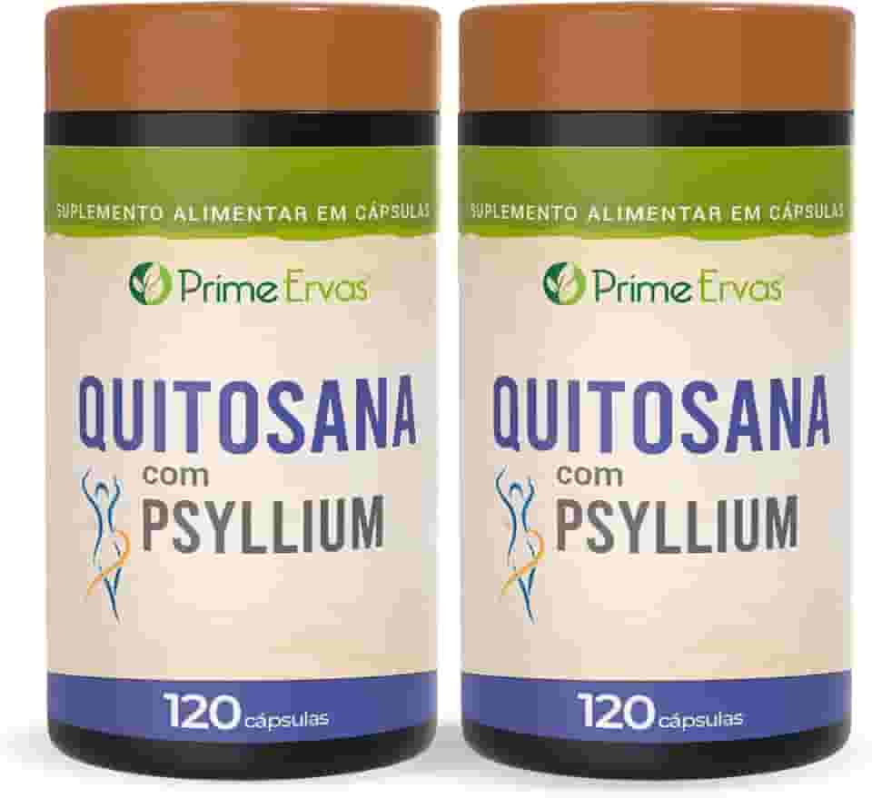 Kit 2x Quitosana com Psyllium 500mg 120 Cápsulas
