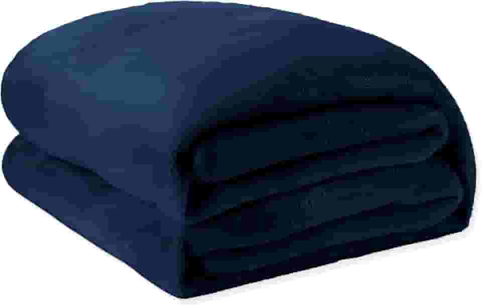 Cobertor Casal Soft Microfibra Toque Aveludado Antialérgico Coberta Dupla Face Confortável Ótima para o Dia Dia - 1,80m x 2,00m (1, Azul Marinho)