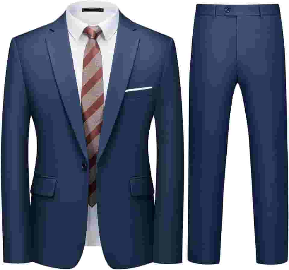 Conjunto de terno masculino de 2 peças slim fit blazer com um botão e calça smoking para festas, casamentos e negócios