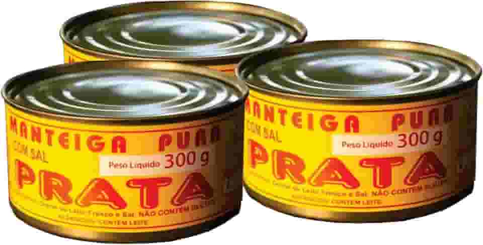 Manteiga com Sal; 3 Latas de 300g - Laticinios Prata