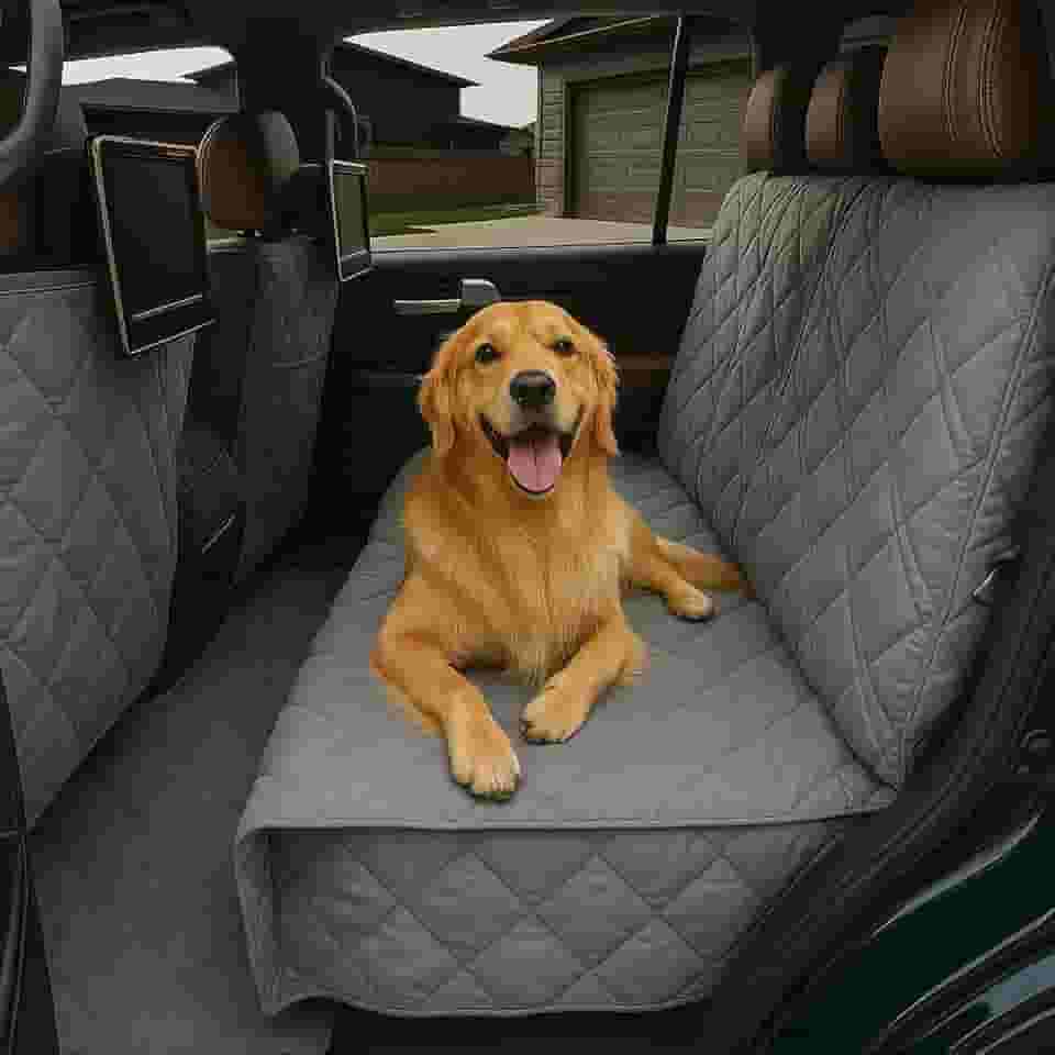 Formosa Covers Capa de banco traseiro de carro acolchoada e acolchoada de luxo com parte traseira antiderrapante melhor para carro, caminhão e SUV - Viaje com seu animal de estimação sem bagunça -