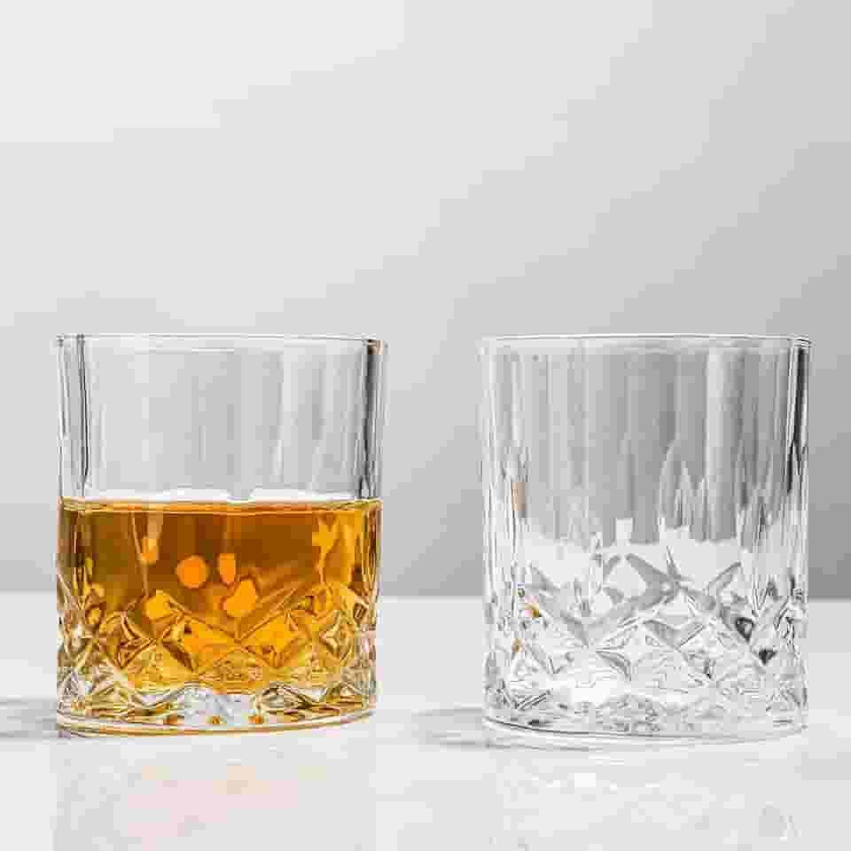 SIYOUKI Conjunto de copos Crystal Whisky 325 ml, Old Fashioned Rocks Barware Lowball Vidro para Bourbon, Whisky escocês, coquetéis, conhaque, bebida alcoólica, presente masculino (pacote com 2)