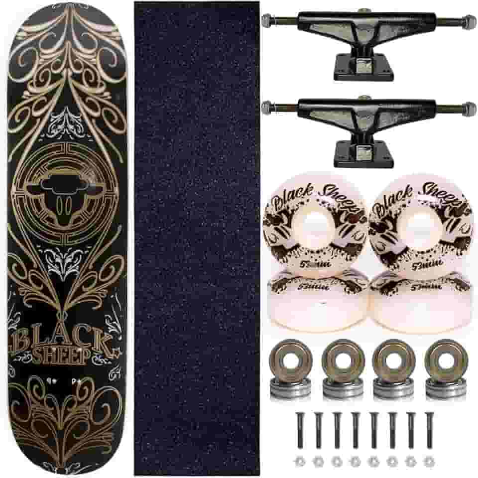 Skate Completo Marfim Black Sheep para Street e Pistas Tribal