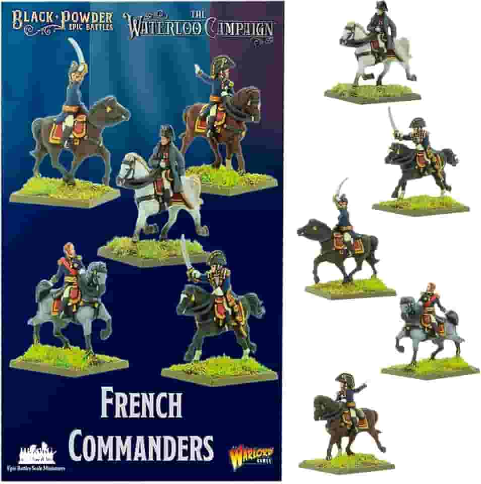 Wargames Delivered Warlord Games Black Powder War - Epic Battles: Comandantes franceses napoleônicos, Soldados de brinquedo de mesa de guerra revolucionária para jogos de guerra em miniatura
