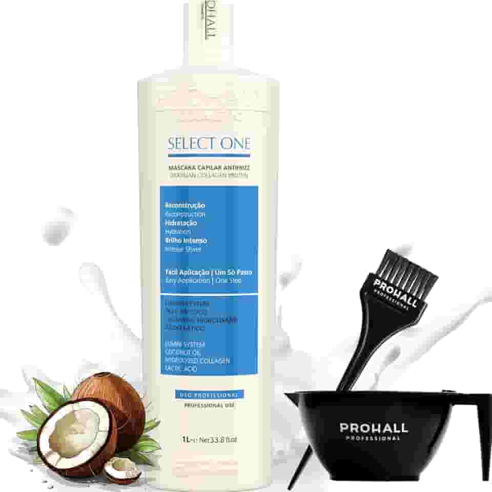 Progressiva Sem Formol Prohall Select One - Alisamento 100% Liso, Selagem Capilar Profissional, Brilho Espelhado, 1 Litro