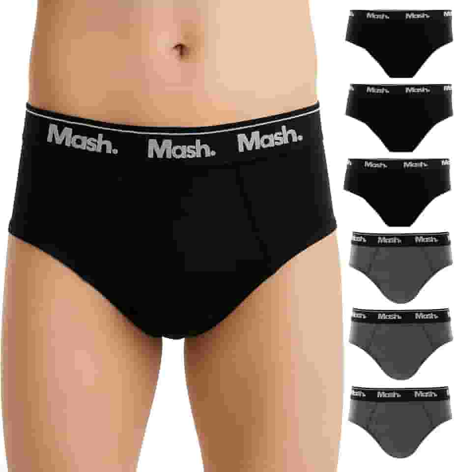 Kit 6 Cuecas Infantil Algodão Macio Hipoalergênico Slip Mash