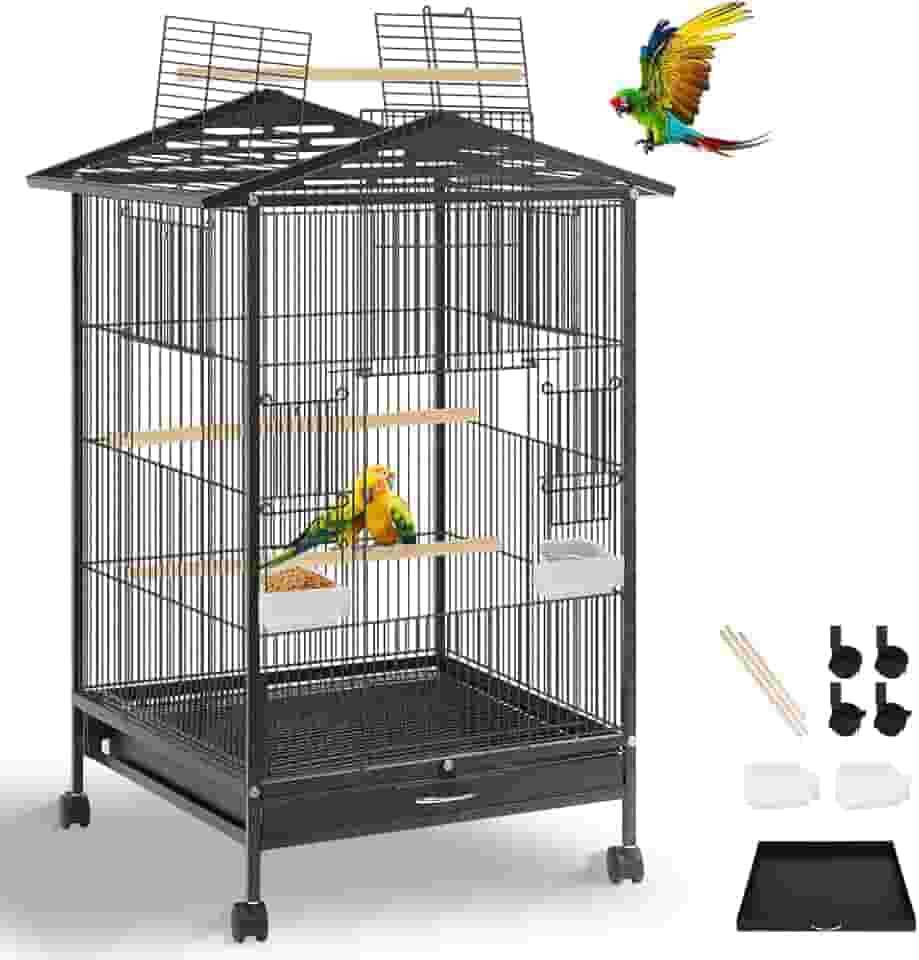 Gaiola para Calopsita, 97 * 46 * 46cm, Viveiro para Papagaio Grande, Viveiro para Calopsita