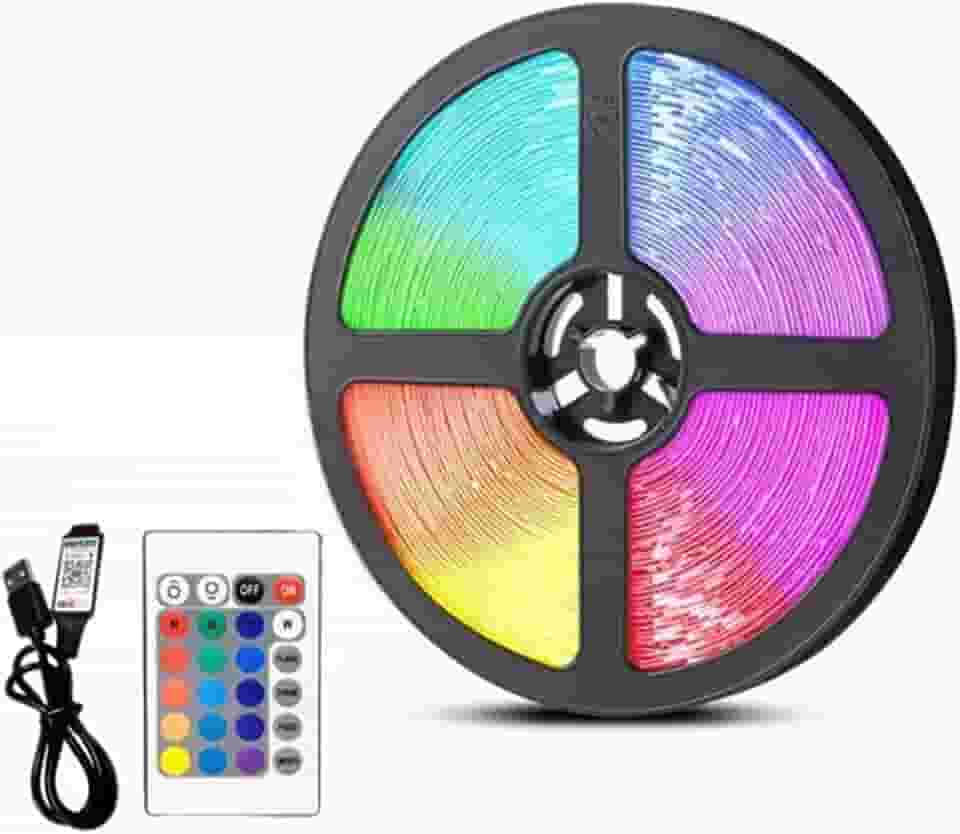 Fita LED RGB 5050 3Metros IP65 - Controle Remoto e Fonte Completa (COLORIDA)