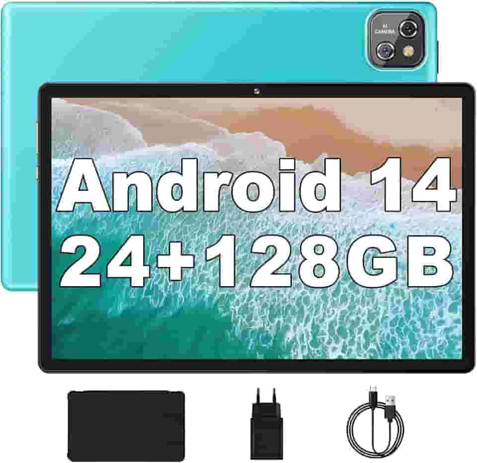 MARVUE Pad Tablet, Android 14, tablet 10,1 polegadas, Com Caixa, 24GB, tablet 128GB, Wi-Fi, Expansível até 1TB, Processador Octa-Core,GMS, Câmera Traseira de 12MP,Câmera Frontal de 5MP,azul