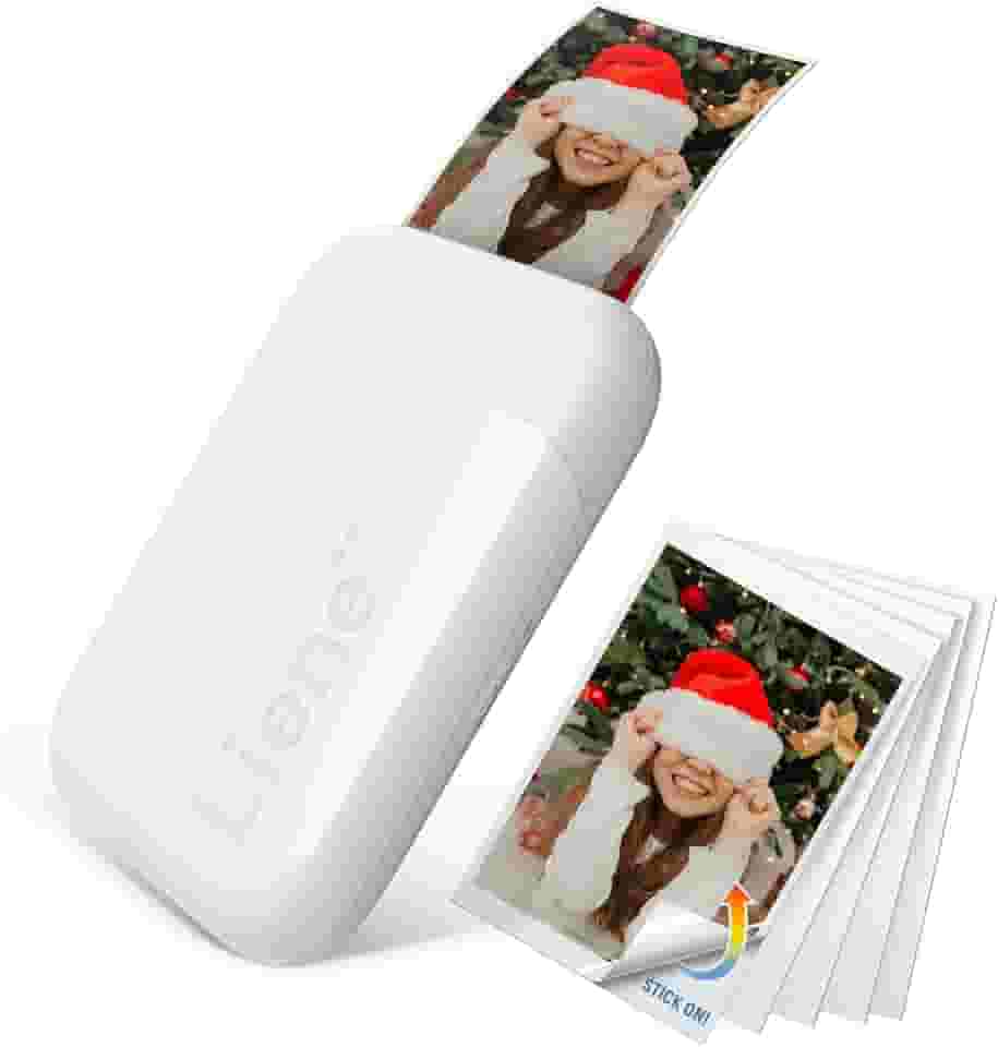Liene Impressora fotográfica de 5 x 7,6 cm, mini impressora fotográfica com 5 papéis fotográficos adesivos Zink, Bluetooth 5.0, compatível com iOS e Android, impressora portátil colorida mono