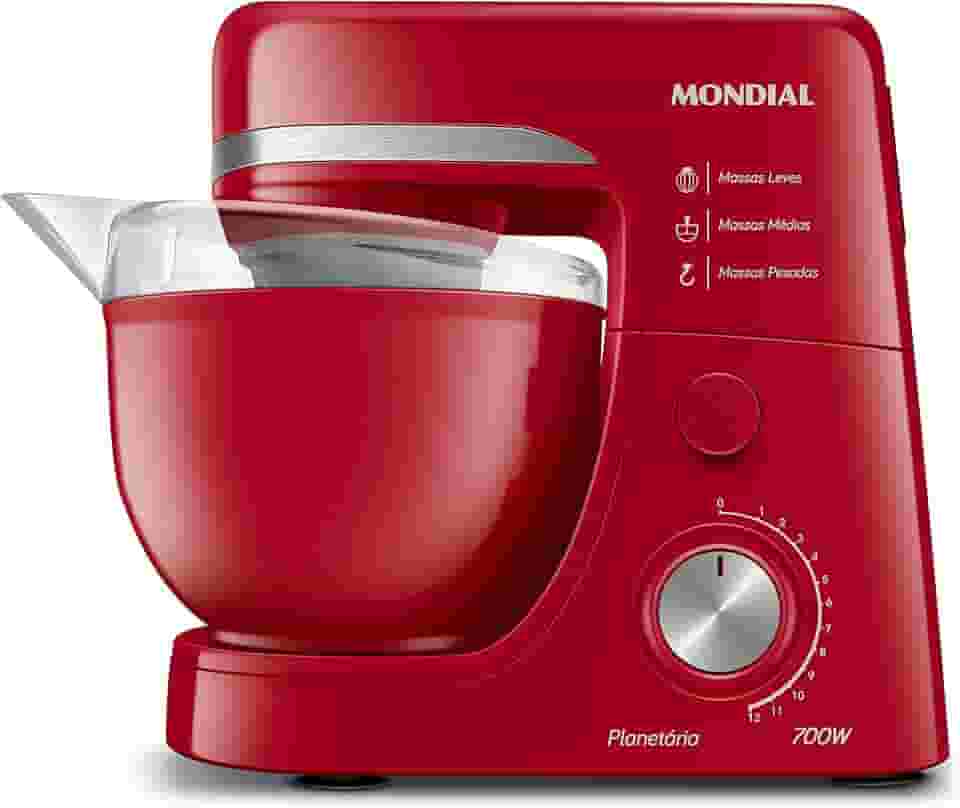 Batedeira Planetária, Mondial, Vermelho, 700W, 110V - BP-03-R