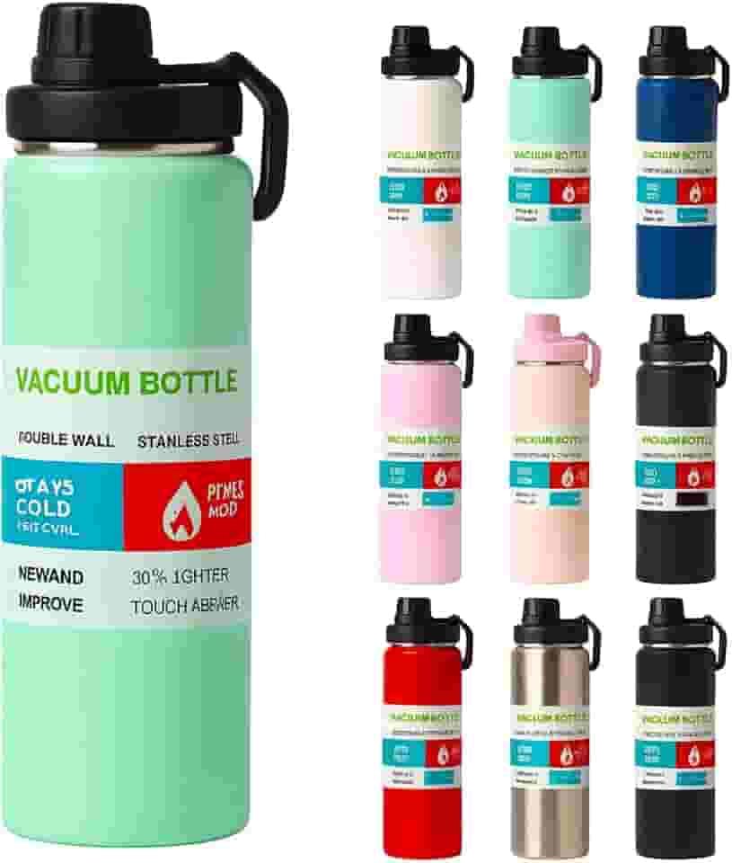 Garrafa Térmica Inox 800 ml Parede Dupla – Mantém Bebida Gelada 24h ou Quente 8h, Tampa Antivazamento, Squeeze para Academia, Trabalho e Viagem (Verde Claro)