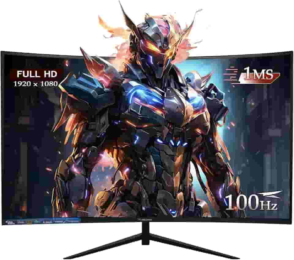 Monitor Curvo 23.6 Polegadas 100Hz Full HD LED – Tela 1500R, 1MS, 98% sRGB, HDMI/VGA, Adaptive Sync, Ajuste de Inclinação e Filtro de Luz Azul para Jogos e Home Office