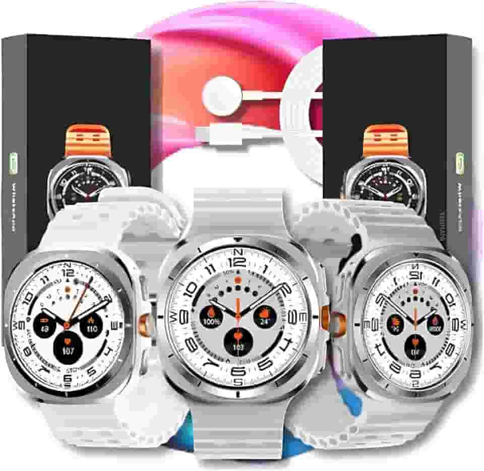 Smartwatch Microwear MA27 Watch Ultra, Tela IPS 47mm, GPS Integrado, A Prova D'Água IP68, Bluetooth, Bússola, Relogio Inteligente Feminino e Masculino (Prata)