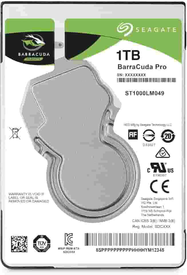 Seagate Disco rígido interno Barracuda Pro Performance SATA HDD 1TB 7200RPM 6Gb/s 128MB cache 2,5 polegadas (ST1000LM049)