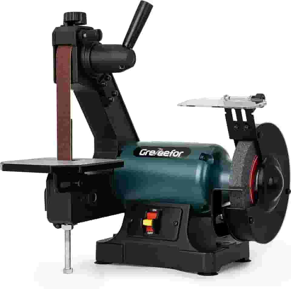 Lixadeira De Bancada De 6' E Lixadeira De Cinta De 1' X 30', Motor De Indução De 2,3A, Lixadeira De Bancada Para Fabricação De Facas, Afiação, Marcenaria E Metalurgia