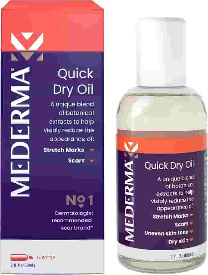 Mederma Óleo de secagem rápida, tratamento de cicatrizes e estrias, ajuda a melhorar a aparência de cicatrizes e estrias, com extratos botânicos naturais, sem parabenos, rápida absorção, 60 ml