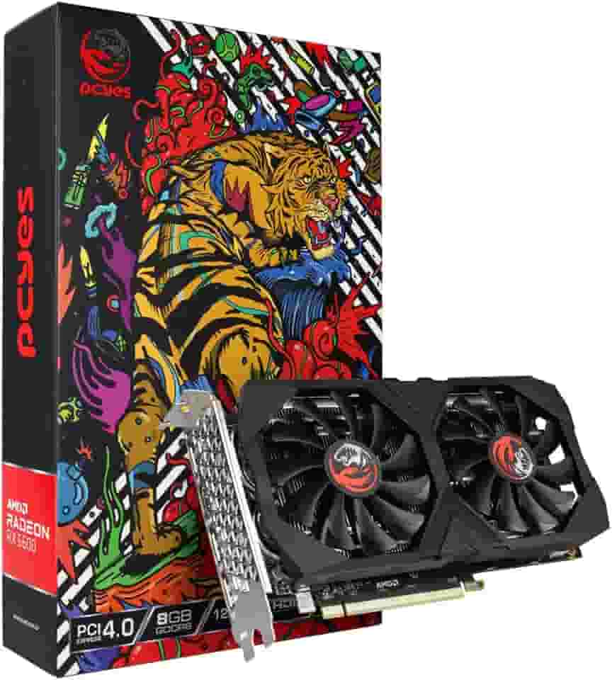 PLACA DE VIDEO AMD RADEON RX 6600 8GB GDDR6 128 BITS GRAFFITI SERIES – PJRX6600GR68GBGS PCYES, Cor: Preto