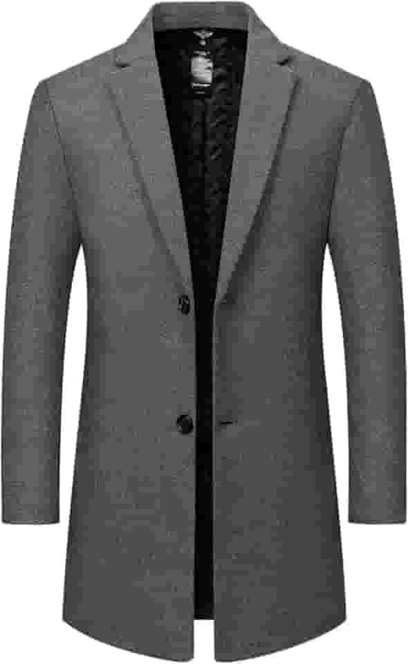 Blazer masculino masculino com gola alta forrado com lã de ovelha para trabalho modesto, longo, básico, inverno, outono, 2025