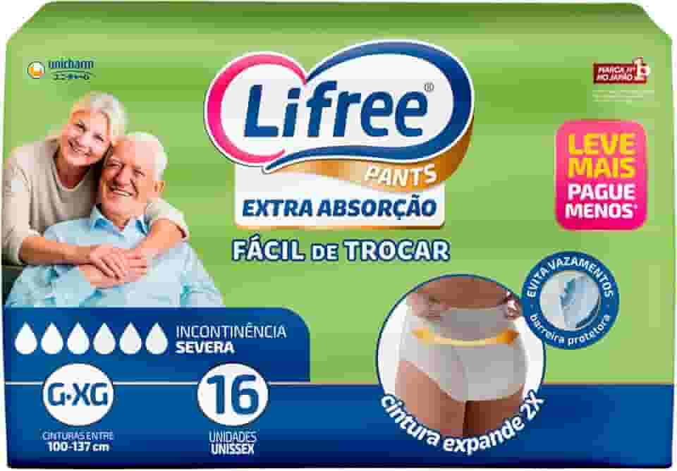 Lifree Fralda Geriátrica Tipo Calça Extra Absorção G/Xg 16 Unidades
